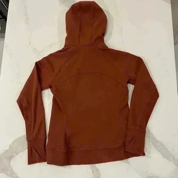 Athleta Women's Triumph Hoodie Medium Color Ancient Mahogany Athleisure Full Zip - Picture 6 of 9